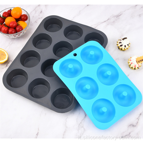 12 tazze di stampi da forno al silicone